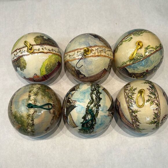 Vtg Old City Park Dallas Tx Ornaments Heritage Memory Balls Set 1980-84, 86 Chri - Picture 10 of 11